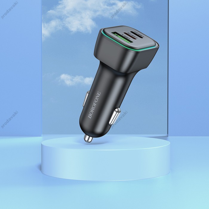 Автомобільний зарядний пристрій BOROFONE BZ28C Trophie single port 3A 60W Black