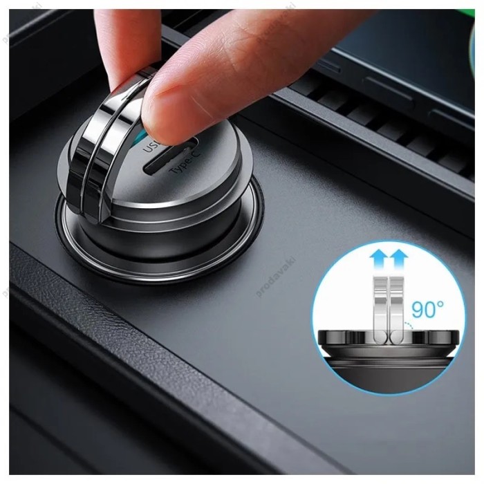 Автомобільний зарядний пристрій Joyroom C-A35 Mini Metal 45W black