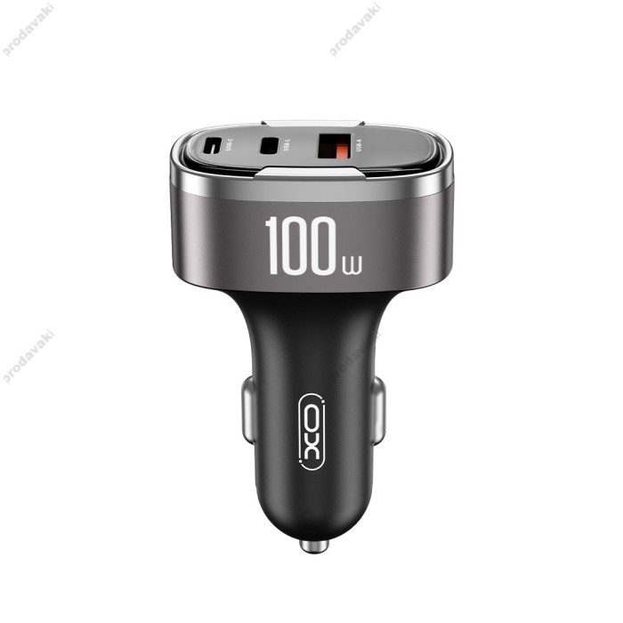 Автомобільний зарядний пристрій XO CC61 output intelligent car charger 100W Black