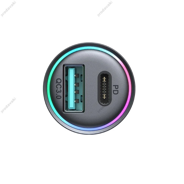 Автомобільний зарядний пристрій Joyroom JR-CCN04 Mini Metal A+C 60W Black