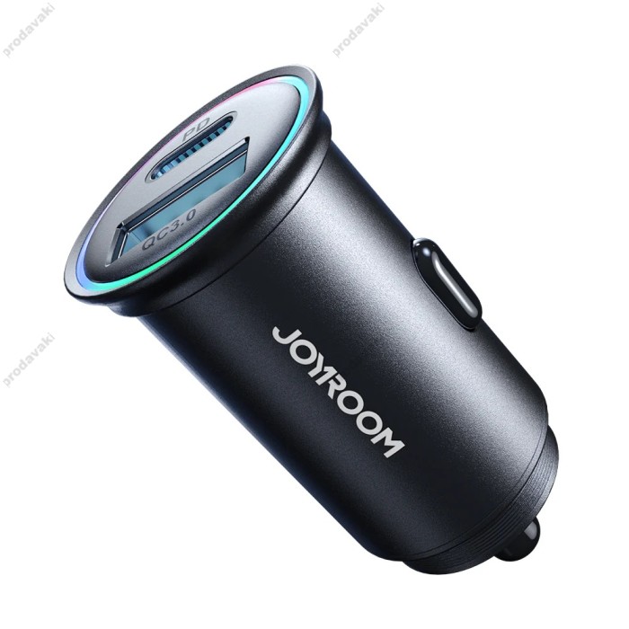 Автомобільний зарядний пристрій Joyroom JR-CCN04 Mini Metal A+C 60W Black