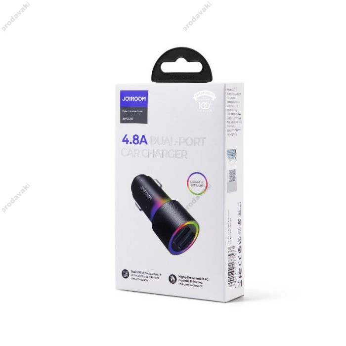 Автомобільний зарядний пристрій Joyroom JR-CL10 2USB 4.8A 24W Black