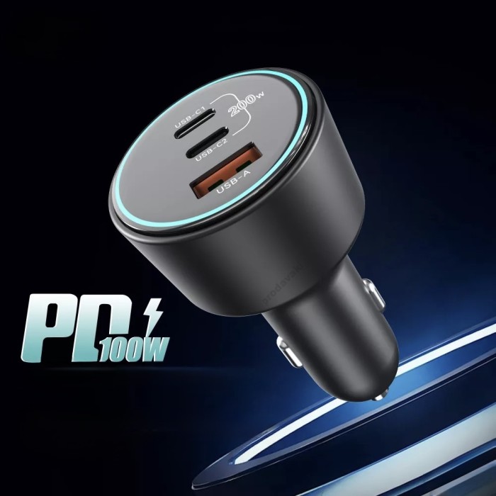 Автомобільний зарядний пристрій Earldom ES-CC35 200W Black