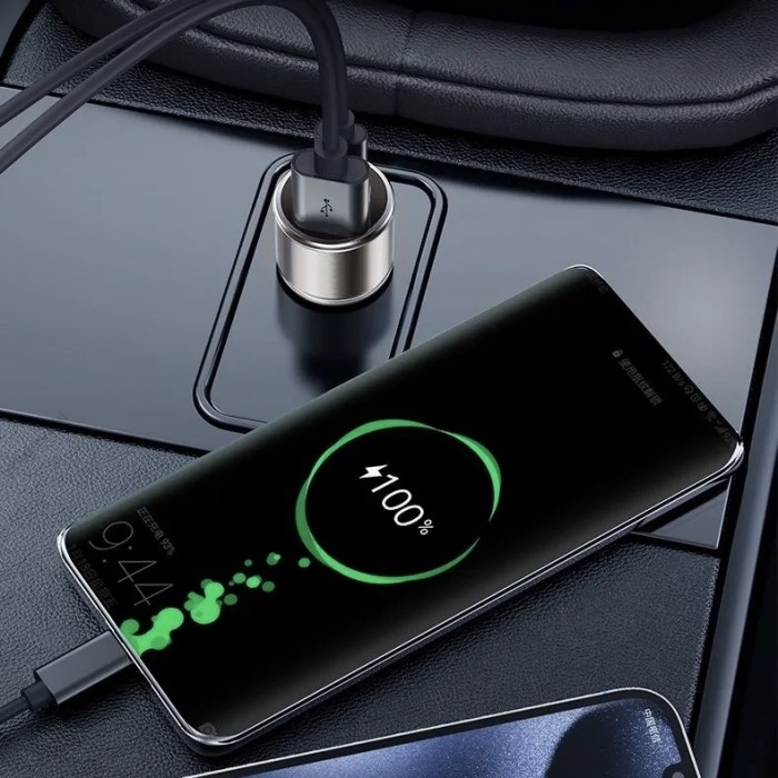 Автомобільний зарядний пристрій Rock H20 Dual Port A+C 15W Black