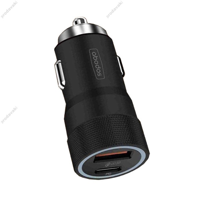 Автомобільний зарядний пристрій Abodos AS-GS29 Quick U+C 48W Black