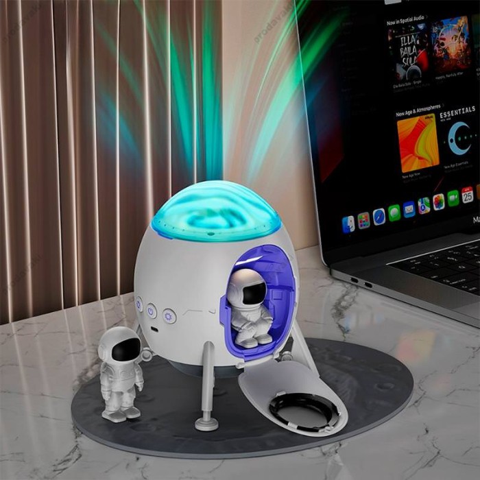 Нічний світильник-проектор XO CF38 Starlight Lander Ambient Light + Speaker White