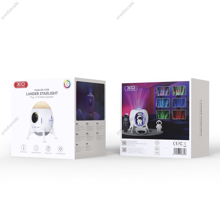 Нічний світильник-проектор XO CF38 Starlight Lander Ambient Light + Speaker White
