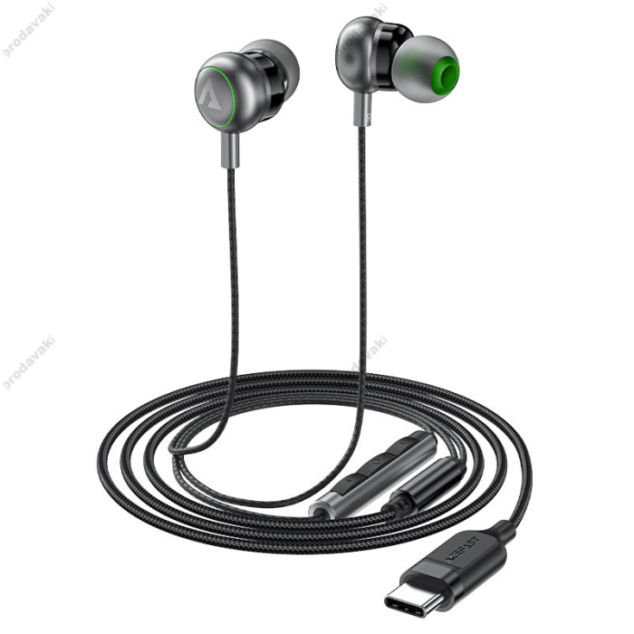 Дротові навушники ACEFAST L5 in-ear wired earphones with mic Type-C Black