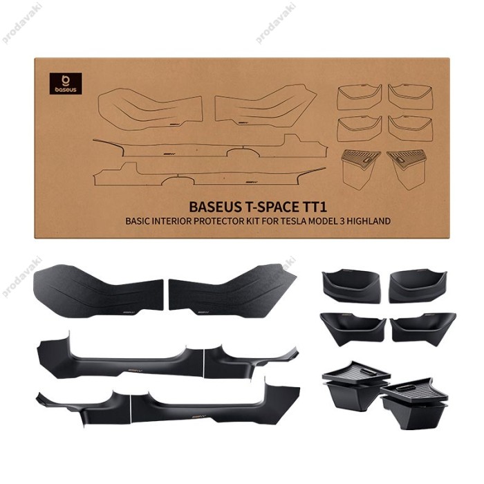 Захисний комплект для салону BASEUS T-Space TT1 12-Piece Interior Protector Kit Tesla Model 3 Black C20751308121-00