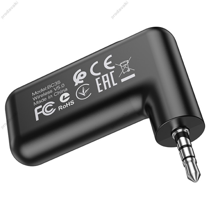 Автомобільний Bluetooth адаптер Borofone BC35 Wideway car AUX BT receiver BT 5.0 Black