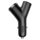 Автомобільний зарядний пристрій розгалужувач BASEUS Y-type Dual USB + Cigarete Lighter Black CCALL-YX01