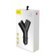 Автомобільний зарядний пристрій розгалужувач BASEUS Y-type Dual USB + Cigarete Lighter Black CCALL-YX01