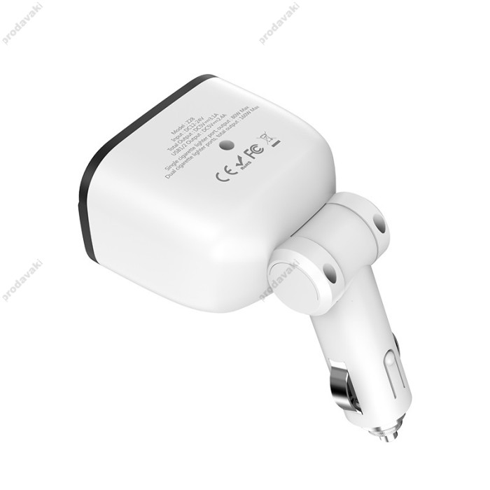 Автомобільний зарядний пристрій розгалужувач HOCO Z28 Power Ocean 3.1A White