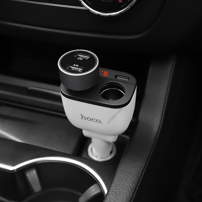 Автомобільний зарядний пристрій розгалужувач HOCO Z28 Power Ocean 3.1A White
