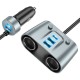 Автомобільний зарядний пристрій розгалужувач HOCO Z51 cigarette lighter Car charger 147W Metal gray
