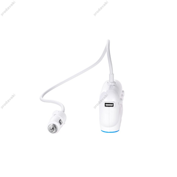 Автомобільний зарядний пристрій розгалужувач HOCO C1 dual USB triple cigarette 3in1 White