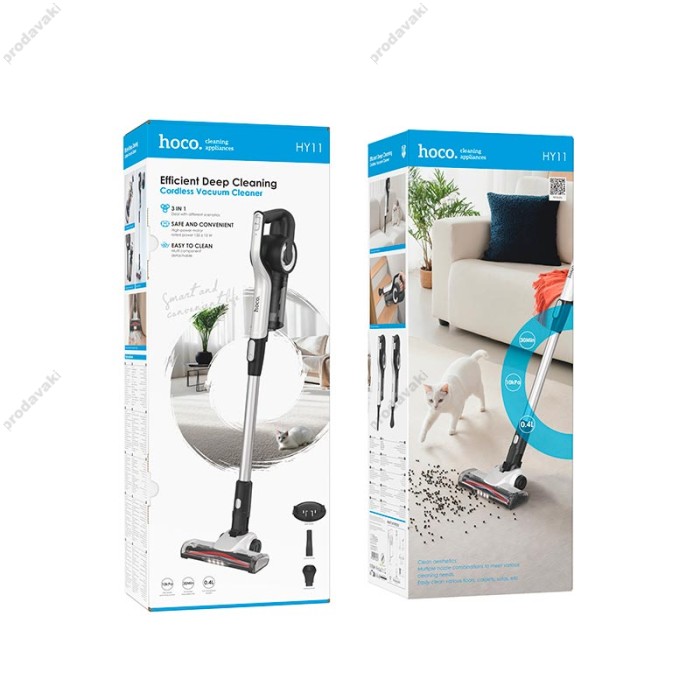 Ручний бездротовий пилосос вертикальний Hoco HY11 Wireless handheld roller brush Vacuum cleaner White