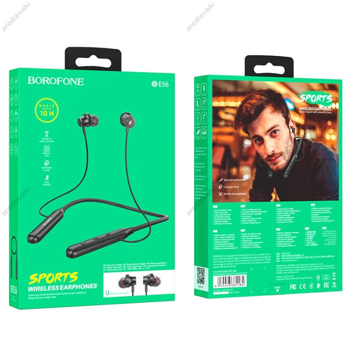 Бездротові Bluetooth навушники Borofone BE56 Powerful BT 5.0 Black