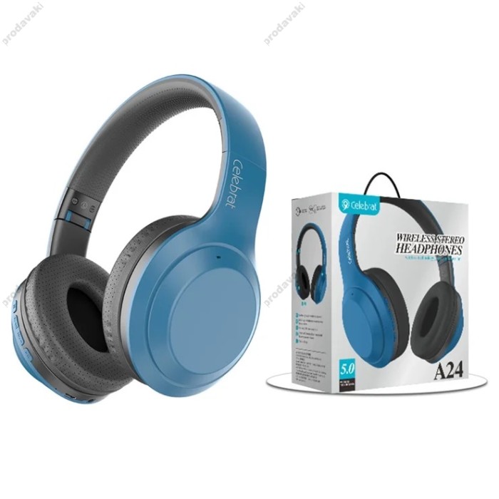 Бездротові Bluetooth навушники Celebrat A24 Blue