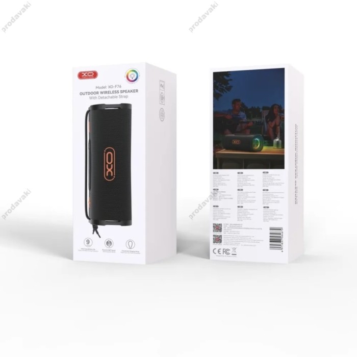 Портативна колонка Bluetooth XO F76 Portable Outdoor Dynamic RGB Wireless Speaker 30W Black
