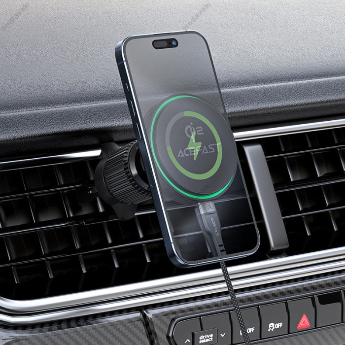 Автомобільний тримач ACEFAST D33 Qi2 magnetic wireless charging car holder for air vent 15W Black