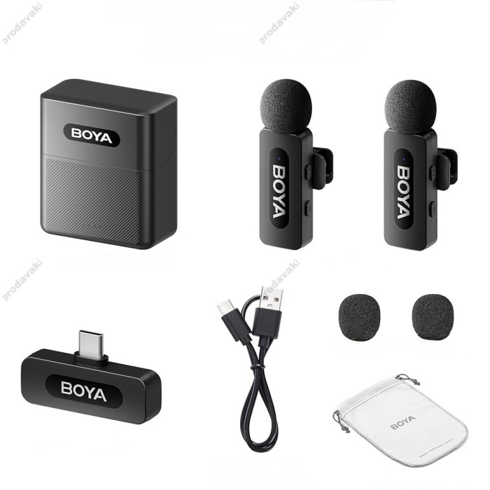 Бездротовий мікрофон BOYA BY-V4U Type-C 4 мікрофона Black
