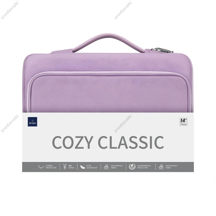 Папка-конверт Wiwu Cozy Classic Case для MacBook ноутбука планшета 13"-14.2" Purple