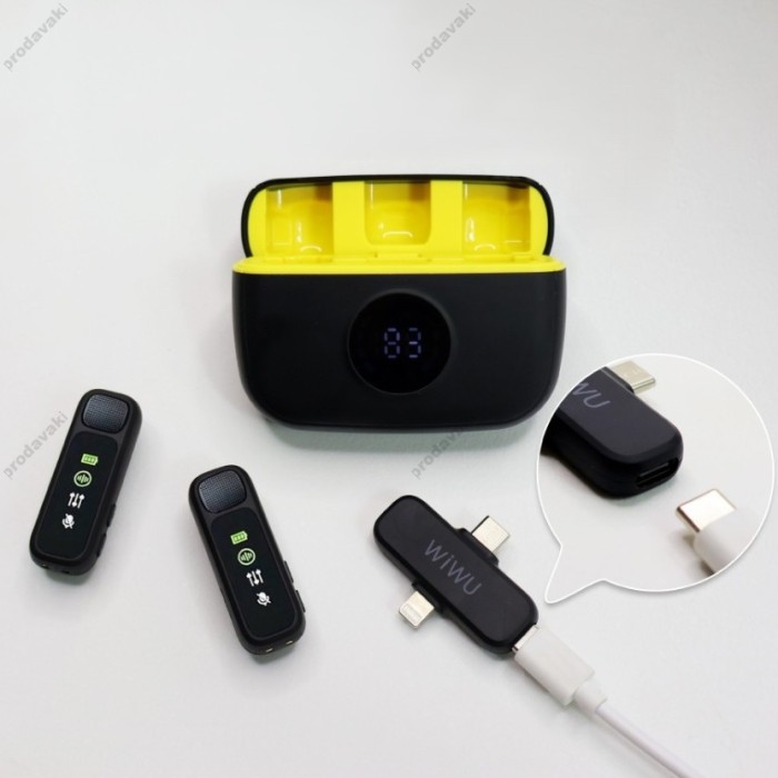 Бездротовий мікрофон для телефону Wiwu Wi-WM003 Type-C - Lightning  з кейсом заряджання