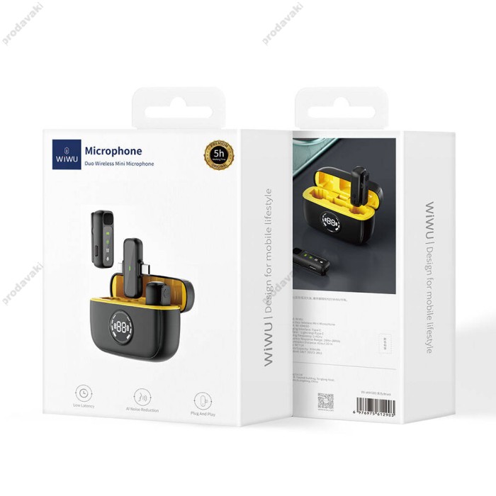 Бездротовий мікрофон для телефону Wiwu Wi-WM003 Type-C - Lightning  з кейсом заряджання