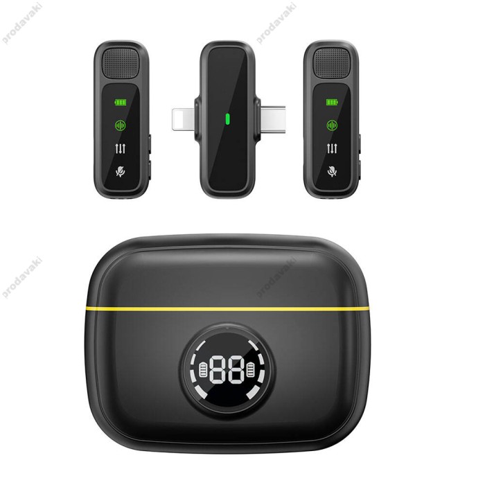Бездротовий мікрофон для телефону Wiwu Wi-WM003 Type-C - Lightning  з кейсом заряджання