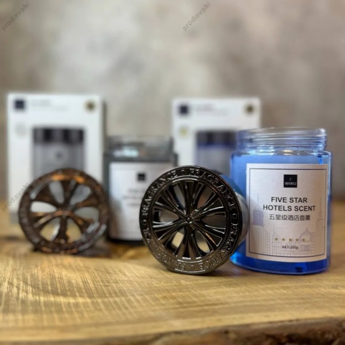Ароматизатор до машини WiWU Wi-AI004 Premium Star Solid Balm Hilton Hotel Smell Аромат дерев'яний Blue