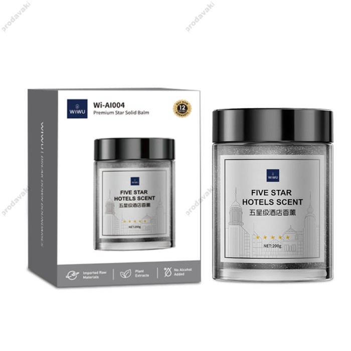 Ароматизатор у машину WiWU Wi-AI004 Premium Star Solid Balm Hilton Hotel Smell Аромат-Свіжий-дерев'яний Grey