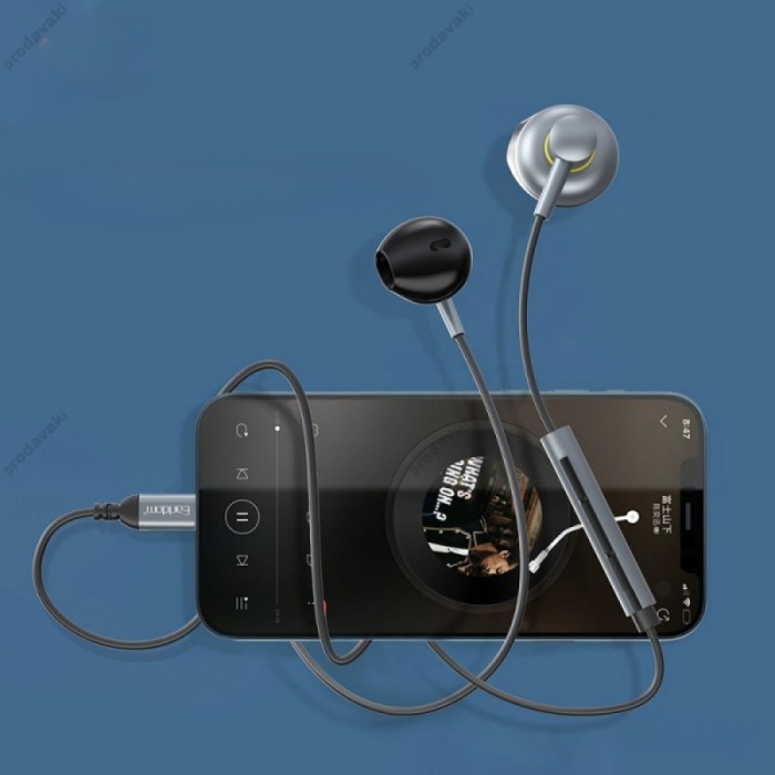 Дротові навушники Earldom ET-E67 with mic Lightning Grey