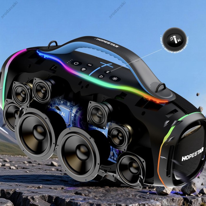 Портативна колонка Bluetooth Hopestar A90 з мікрофоном 700W Black
