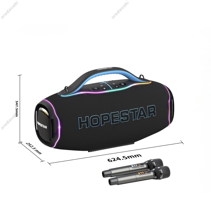 Портативна колонка Bluetooth Hopestar A90 PRO з 2-ма мікрофонами 700W Black