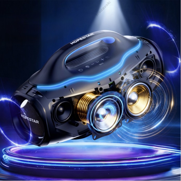 Портативна колонка Bluetooth Hopestar S90 з мікрофоном 220W Black