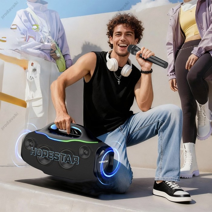 Портативна колонка Bluetooth Hopestar S90 з мікрофоном 220W Black