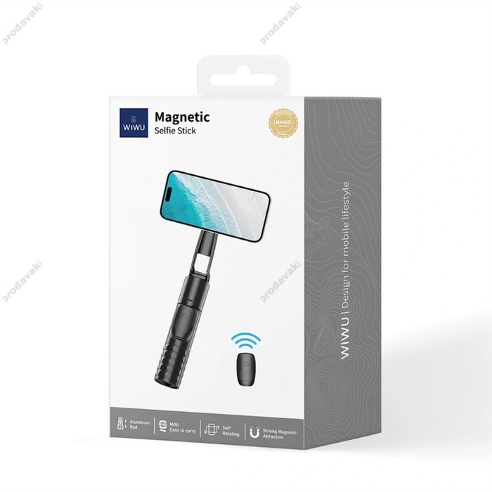 Монопод-трипод WiWU Wi-SE014 Magnetic Selfie Stick 0.82m Black