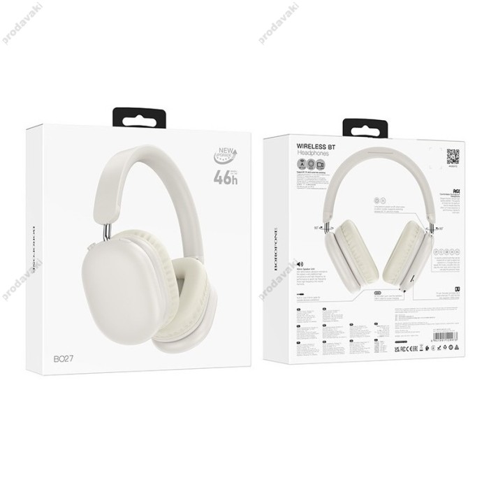 Бездротові Bluetooth навушники BOROFONE BO27 Rhyme BT 5.3 Milky White