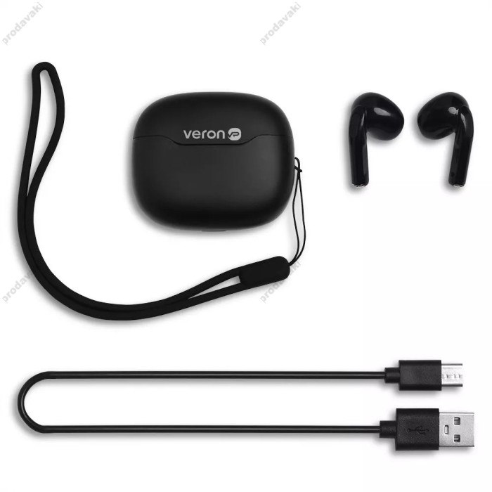Бездротові Bluetooth навушники Veron W07 Liberty BT 5.3 Black