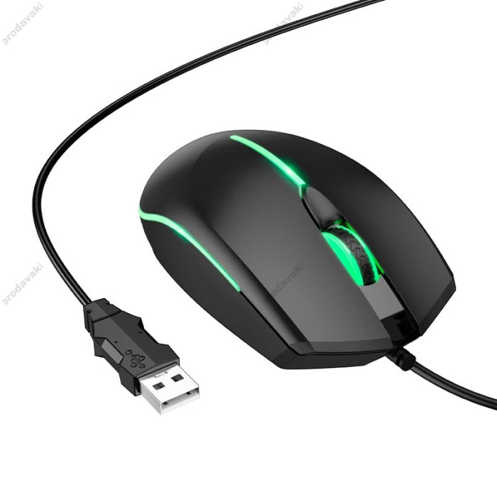 Комп'ютерна Миша HOCO GM37 Wonderful gaming luminous wired mouse Black