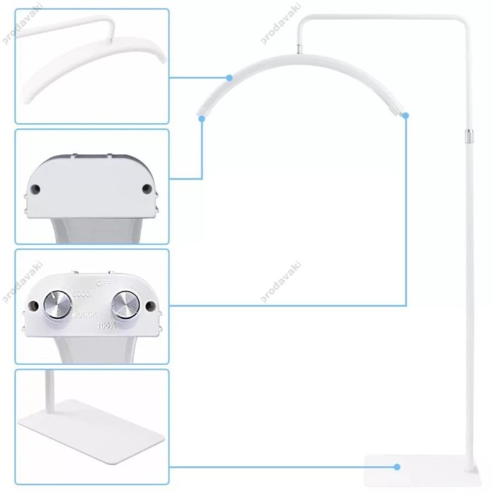 Безтіньова LED лампа CH HD-M8X 50W 80x20 у формі півмісяця 3000K-6000K White