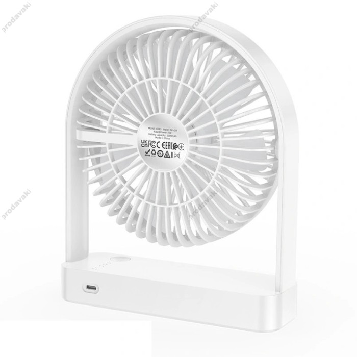 Портативний міні вентилятор Hoco HX65 Ultra-thin and Quiet Powerful Desktop Fan White