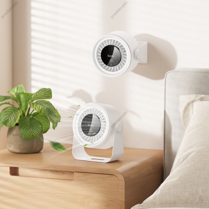 Портативний міні вентилятор Hoco HX66 Desktop Circulating Fan White