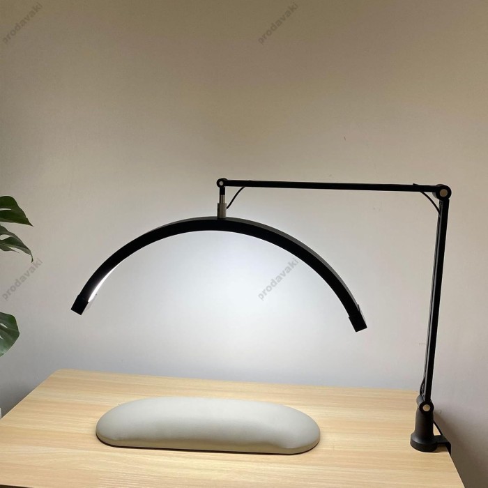 Безтіньова LED лампа CH F-M20X 20W у формі півмісяця для бьюті майстра 2700K-5600K Black