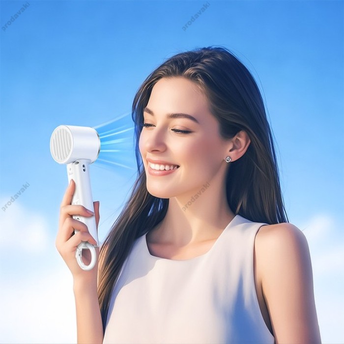 Портативний міні вентилятор Hoco HX61 Exquisite Handheld Folding Fan White