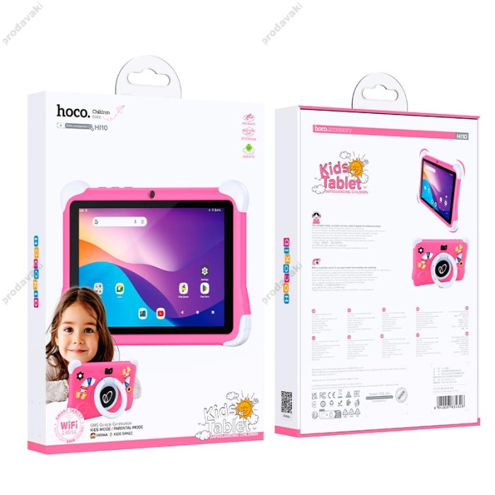 Планшет для дітей HOCO HI10 8-inch children Tablet PC Wi-Fi/5G dual camera android 14 Pink