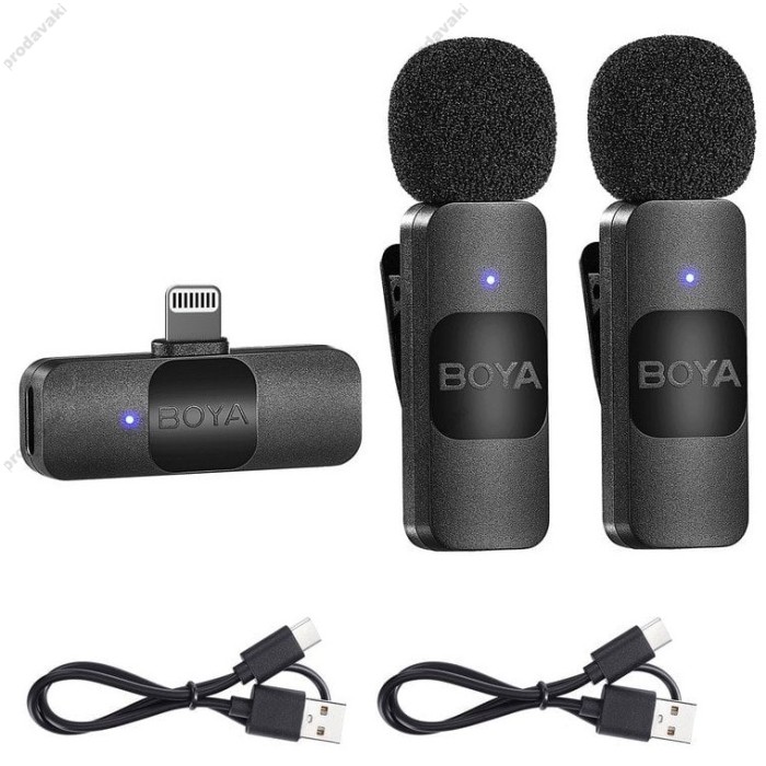 Бездротовий мікрофон BOYA BY-V2 Lightning 2 мікрофона Black