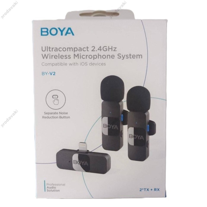 Бездротовий мікрофон BOYA BY-V2 Lightning 2 мікрофона Black