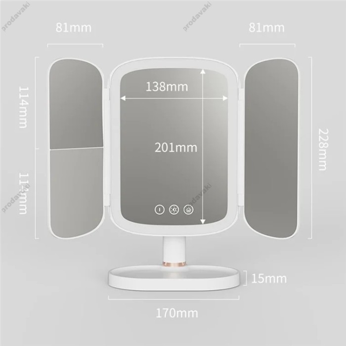 Дзеркало з LED підсвічуванням Beaty Mirror CH QW-M71 5000 mAh White